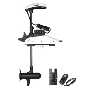 Electric Trolling Motor, 55lbs Thrust with GPS, 10-Speed Bow Mounted Saltwater Outboard Boat Motor with Remote Control & LCD Battery Indicator